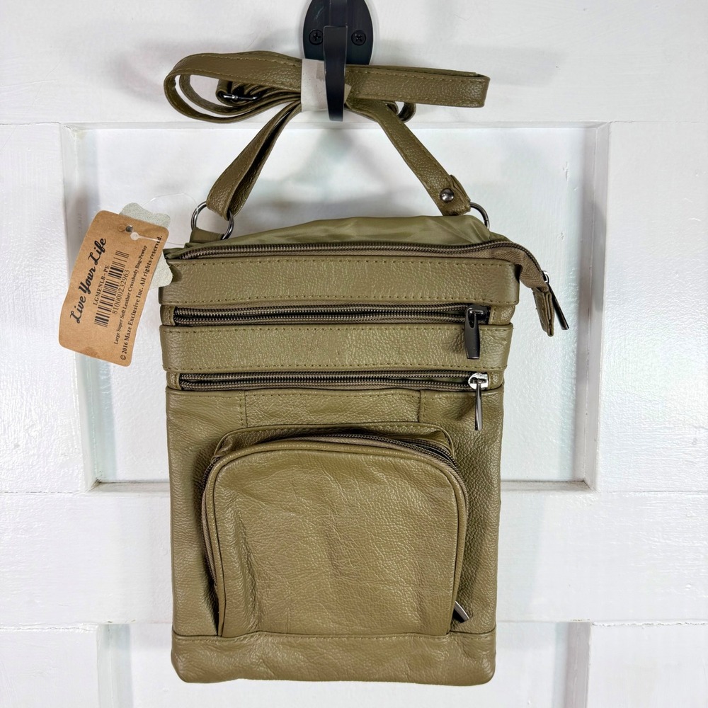 Maze Exclusive Super Soft‎ Leather Crossbody Bag Pewter LGMNL8-PE New